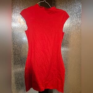 H&M Vibrant Red Cap Sleeve Mini Dress
